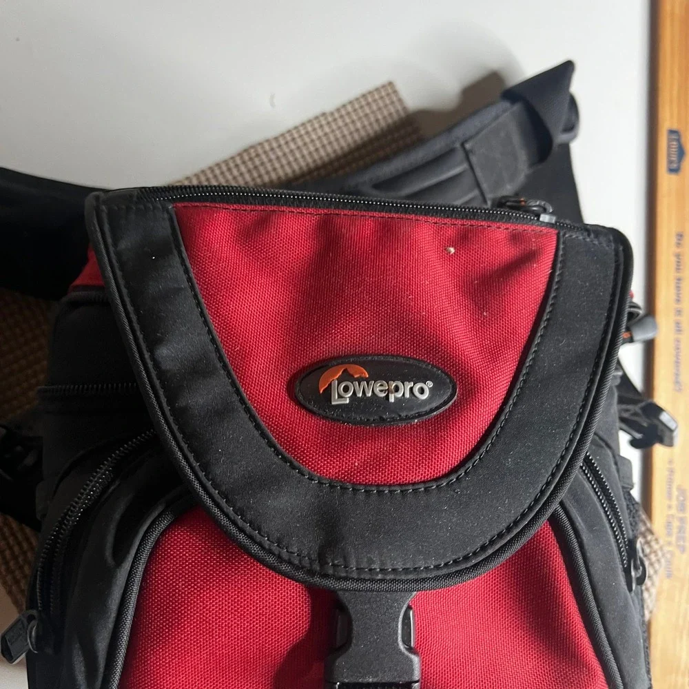Lowepro Nova 1 AW Camera Bag Red Black Shoulder Case Padded DSLR Mirrorless